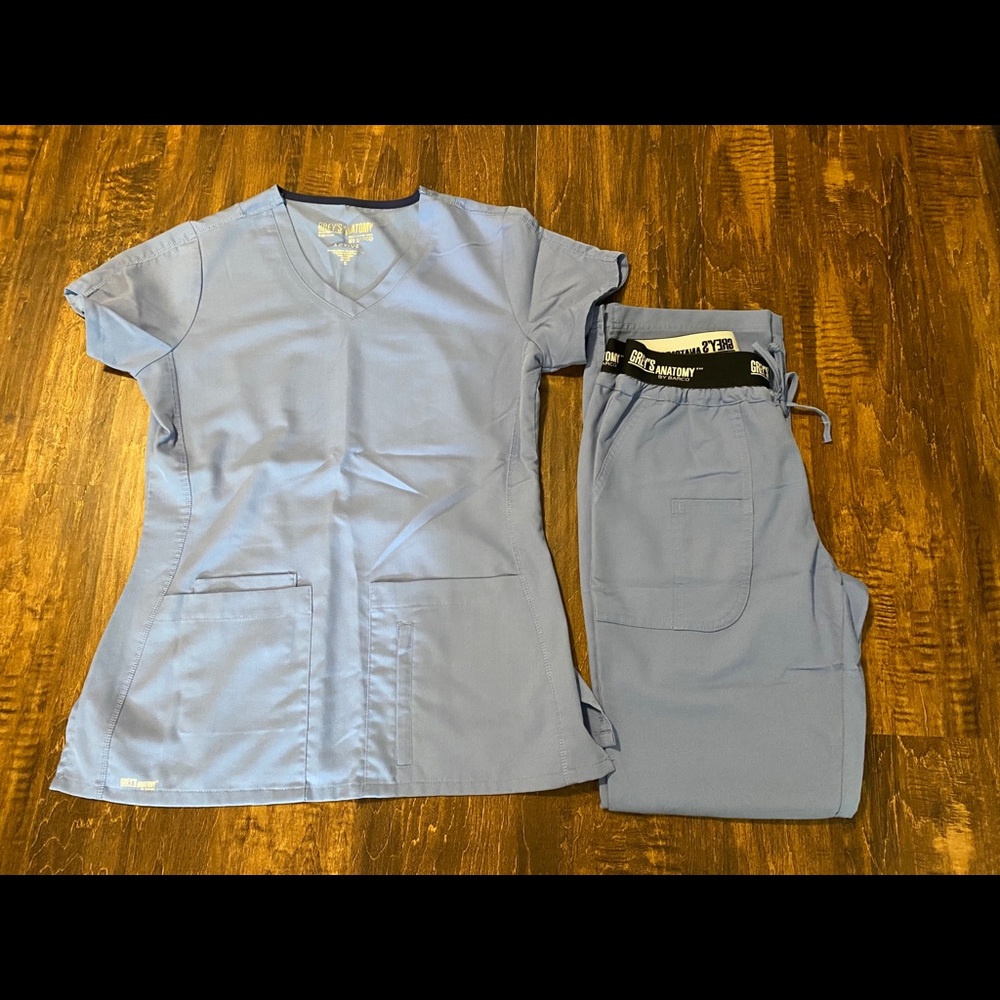 Greys Anatomy scrub set light blue size small